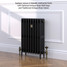 CI-GV4660-09-MET-ANTH-LS01 - Gasta Victorian 4 Column Cast Iron Radiator H660mm x W590mm CI-GV4660-09-MET-ANTH-LS01 - Gasta Victorian 4 Column Cast Iron Radiator H660mm x W590mm